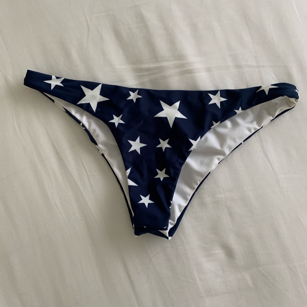 Blue and white stars bikini bottoms